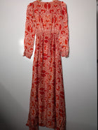 Natalie Martin Silk Floral Maxi Dress Sunset Orange XS/S - Image 4