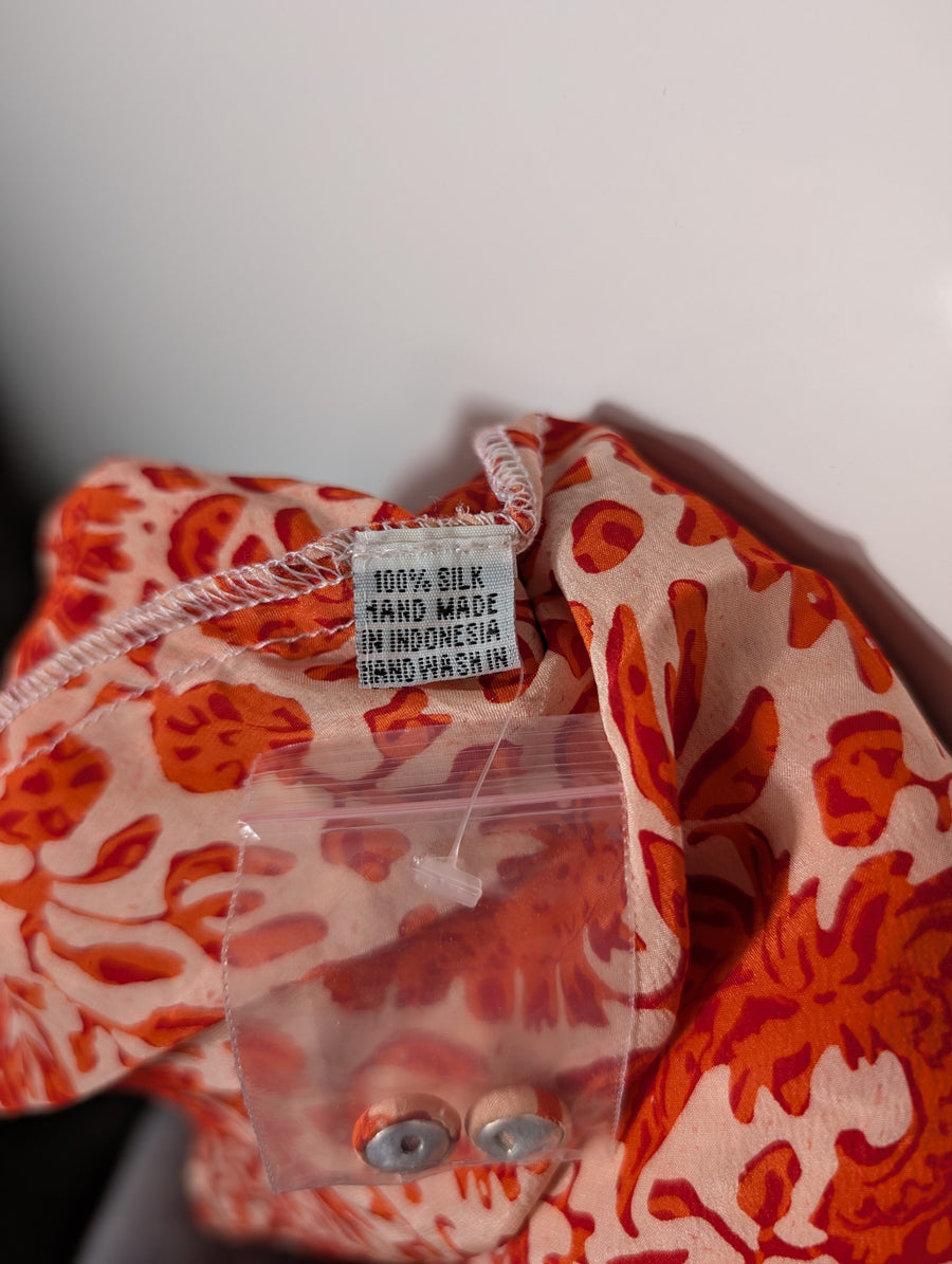 Natalie Martin Silk Floral Maxi Dress Sunset Orange XS/S - Image 6