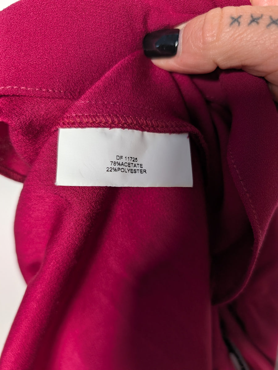 Anthea Crawford Ruffle Sleeve Blouse Burgundy Size 16 - Image 6