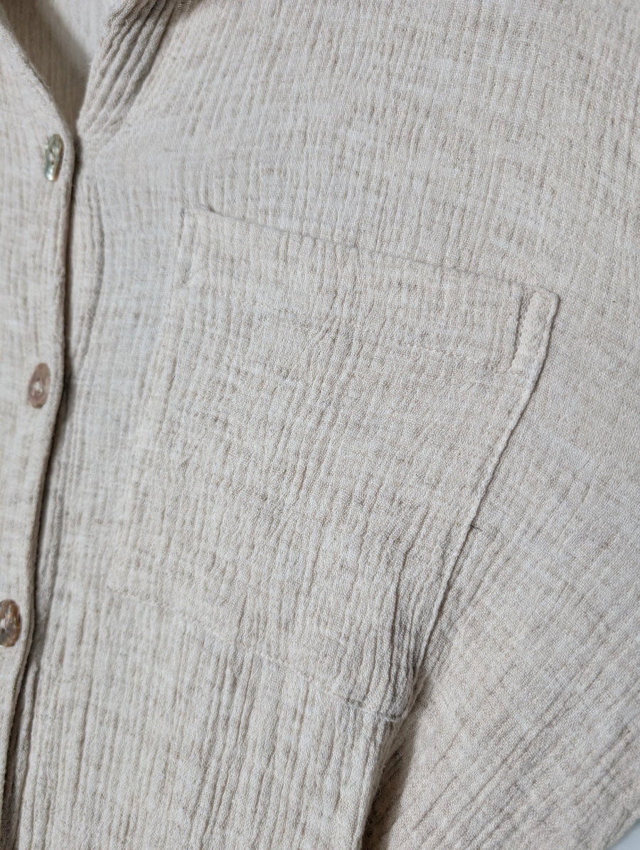 Maurie + Eve Long Sleeve Button-Up Jumpsuit Fawn AU 12 - Image 3