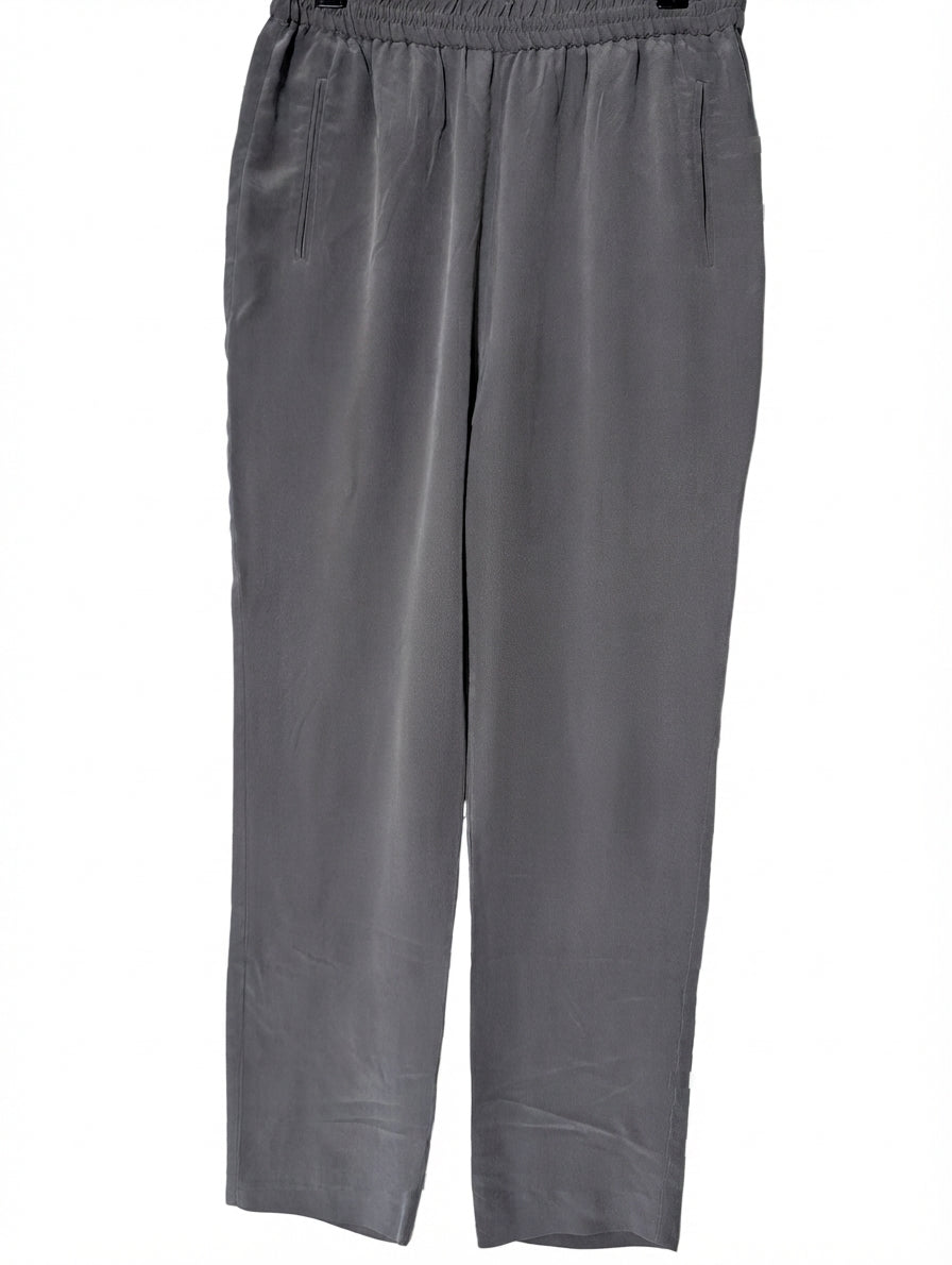 Jac+Jack Silk Trousers Grey Elastic Waist - Image 1