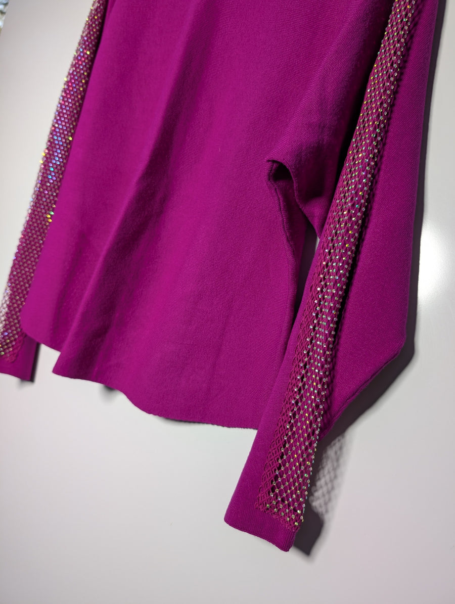 Anthea Crawford Ruffle Sleeve Blouse Burgundy Size 16 - Image 10