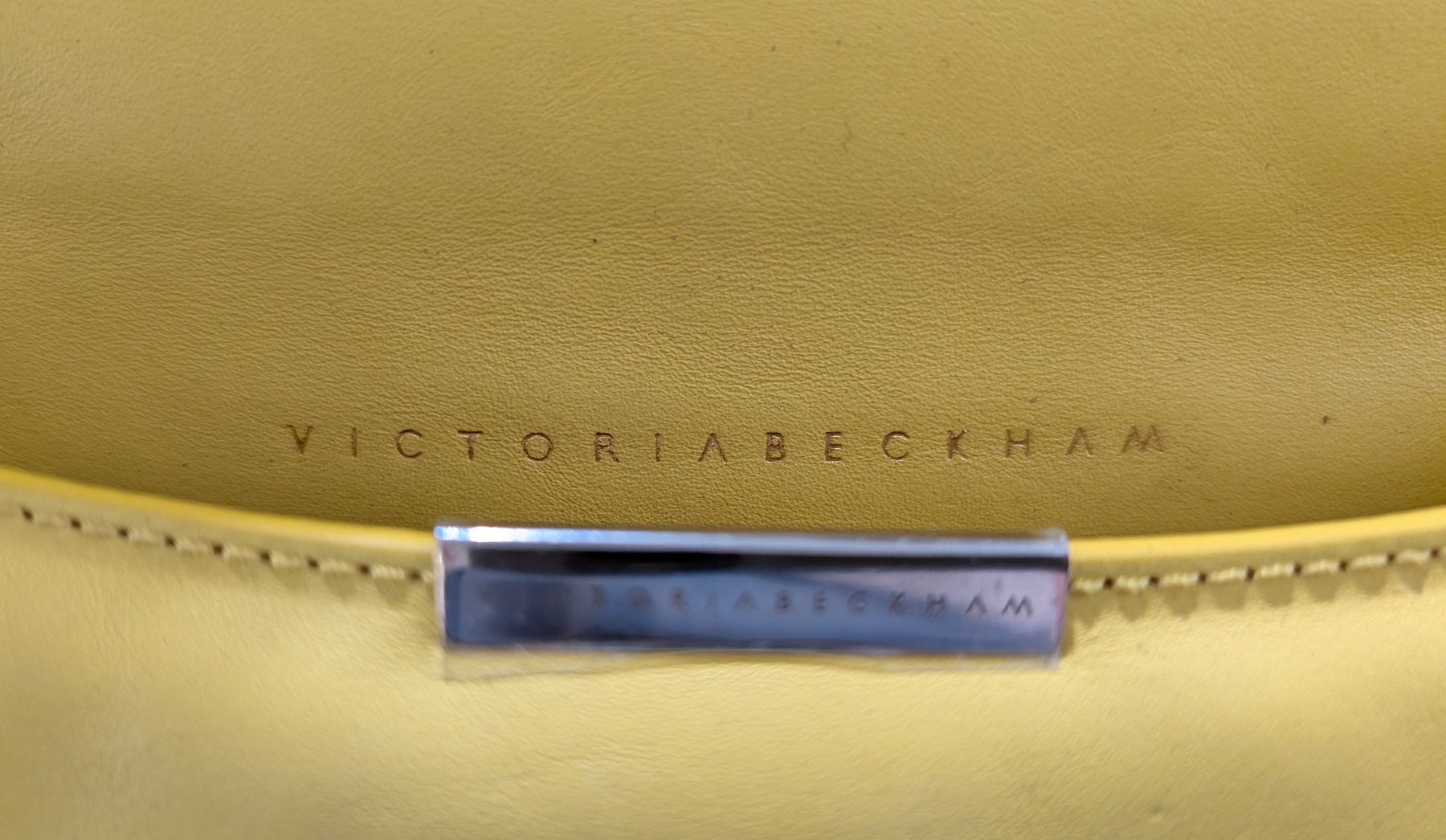 Victoria Beckham Leather Crossbody Bag Yellow - Image 6