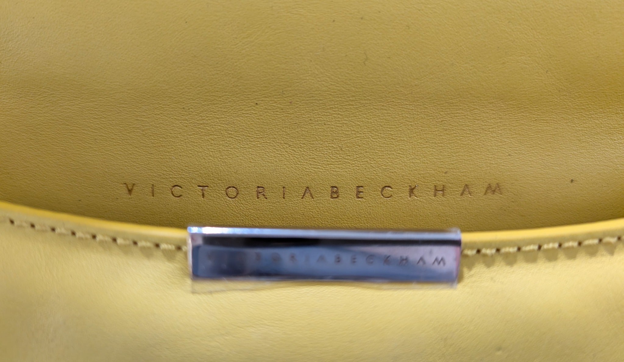 Victoria Beckham Leather Crossbody Bag Yellow - Image 6