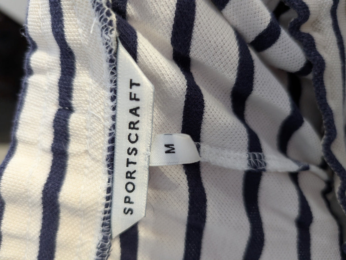 Sportscraft Striped Drawstring Lounge Shorts Navy & White Size M - Image 4