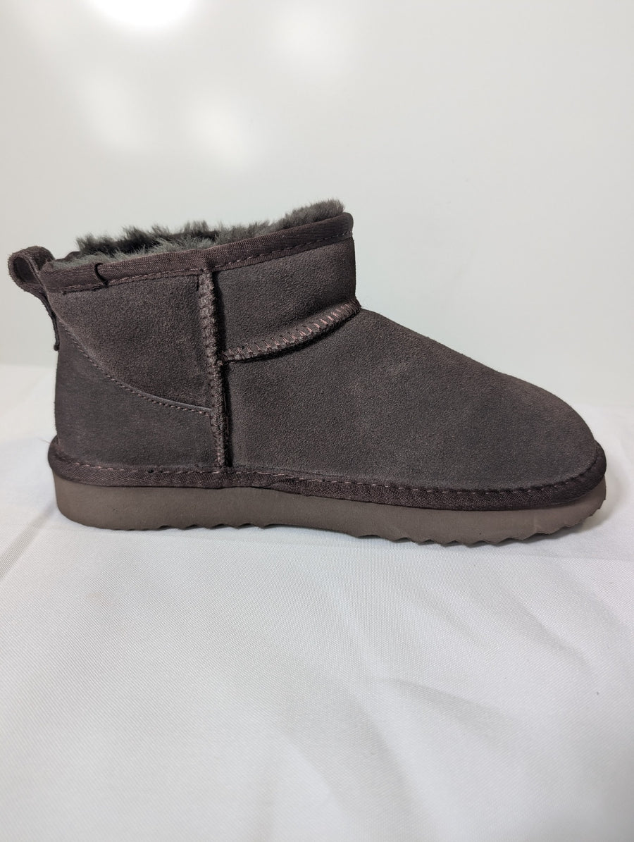 Hush Ankle Boots Grey Suede-Effect Faux Fur Lined - Image 4