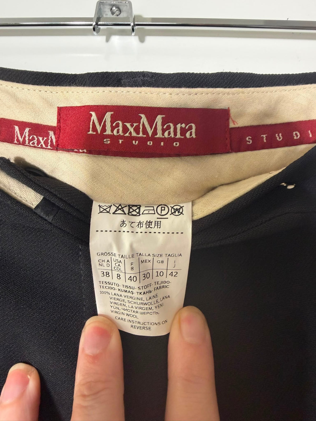 Max Mara Studio Virgin Wool Dress Trousers Black US 8 / UK 10 - Image 3