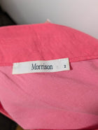 Morrison One-Shoulder Tiered Midi Dress Pink Size 2 - Image 8