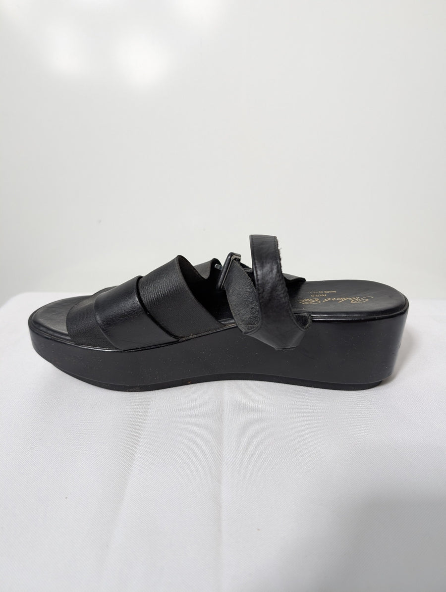 Robert Clergerie Platform Sandals Black Leather EU 38.5 - Image 5