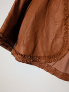Scanlan & Theodore Leather Ruffle Bolero Jacket Tan - Image 2