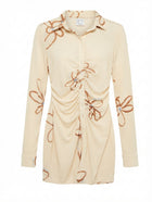 One Little Day Knit Dress Cream Floral Detail One Size - Image 1
