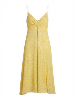Camilla and Marc Metallic Dot Midi Dress Yellow Size 10 - Image 1