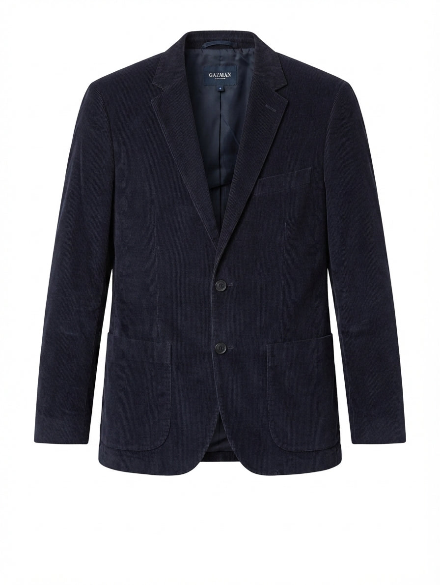 GAZMAN Men's Corduroy Blazer Navy Size 38 - Image 1