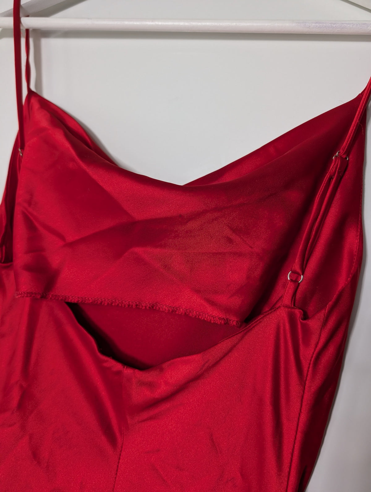 Whyte Valentyne Satin Cowl Neck Midi Slip Dress Red Size 6 - Image 5