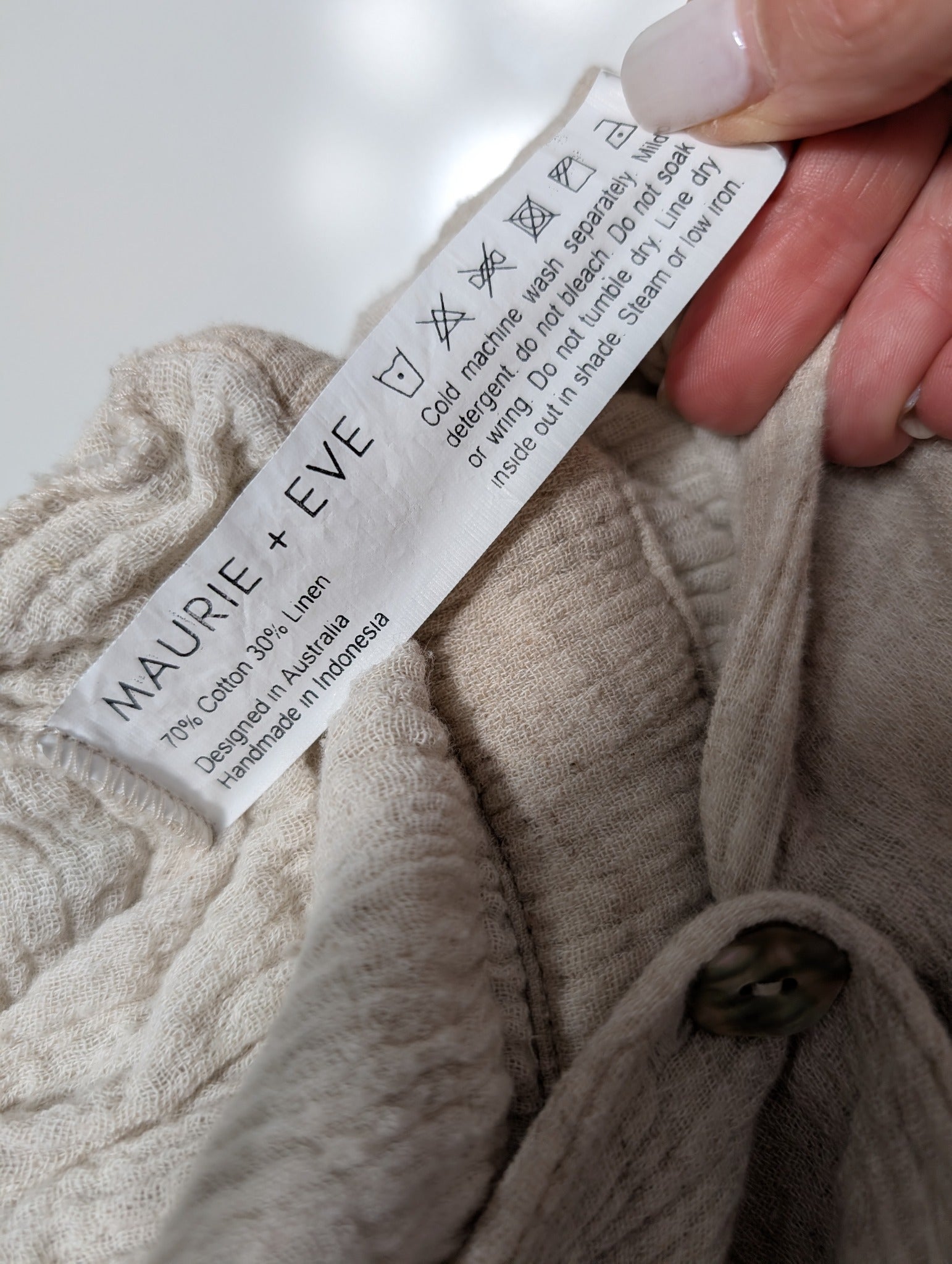 Maurie + Eve Long Sleeve Button-Up Jumpsuit Fawn AU 12 - Image 9