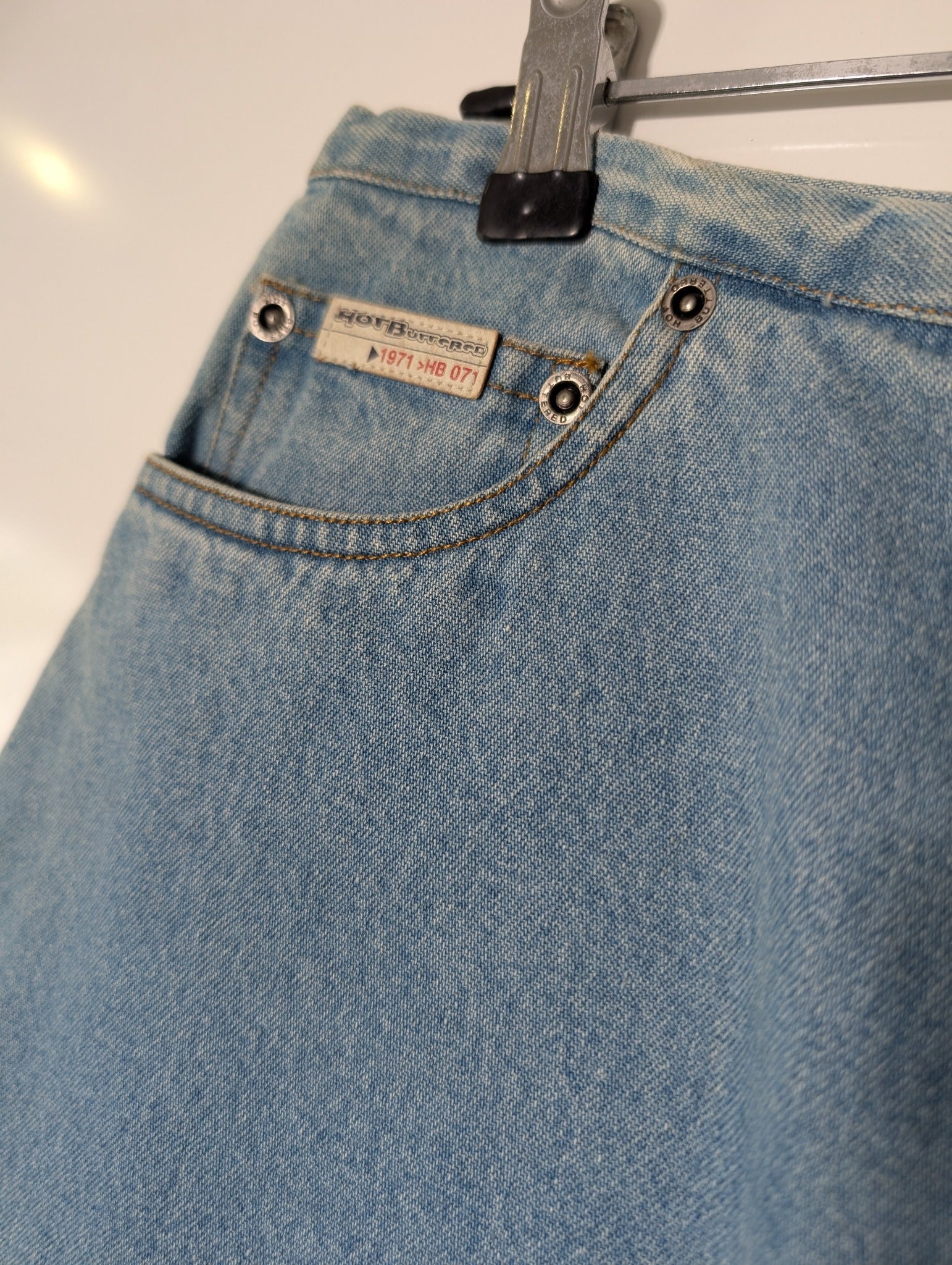 Hot Buttered Vintage Denim Skirt Light Wash Size 8 - Image 3
