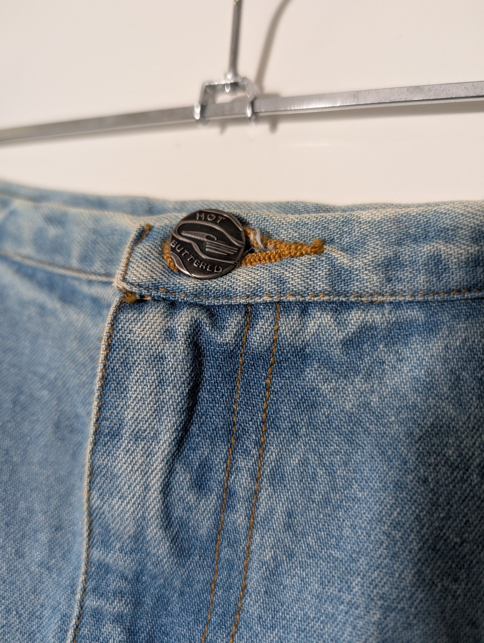 Hot Buttered Vintage Denim Skirt Light Wash Size 8 - Image 4