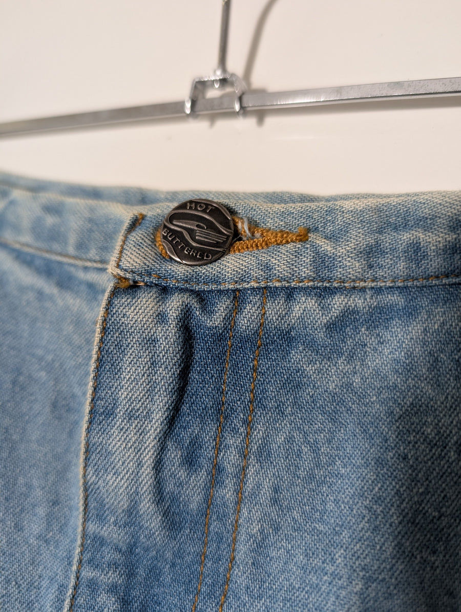 Hot Buttered Vintage Denim Skirt Light Wash Size 8 - Image 4