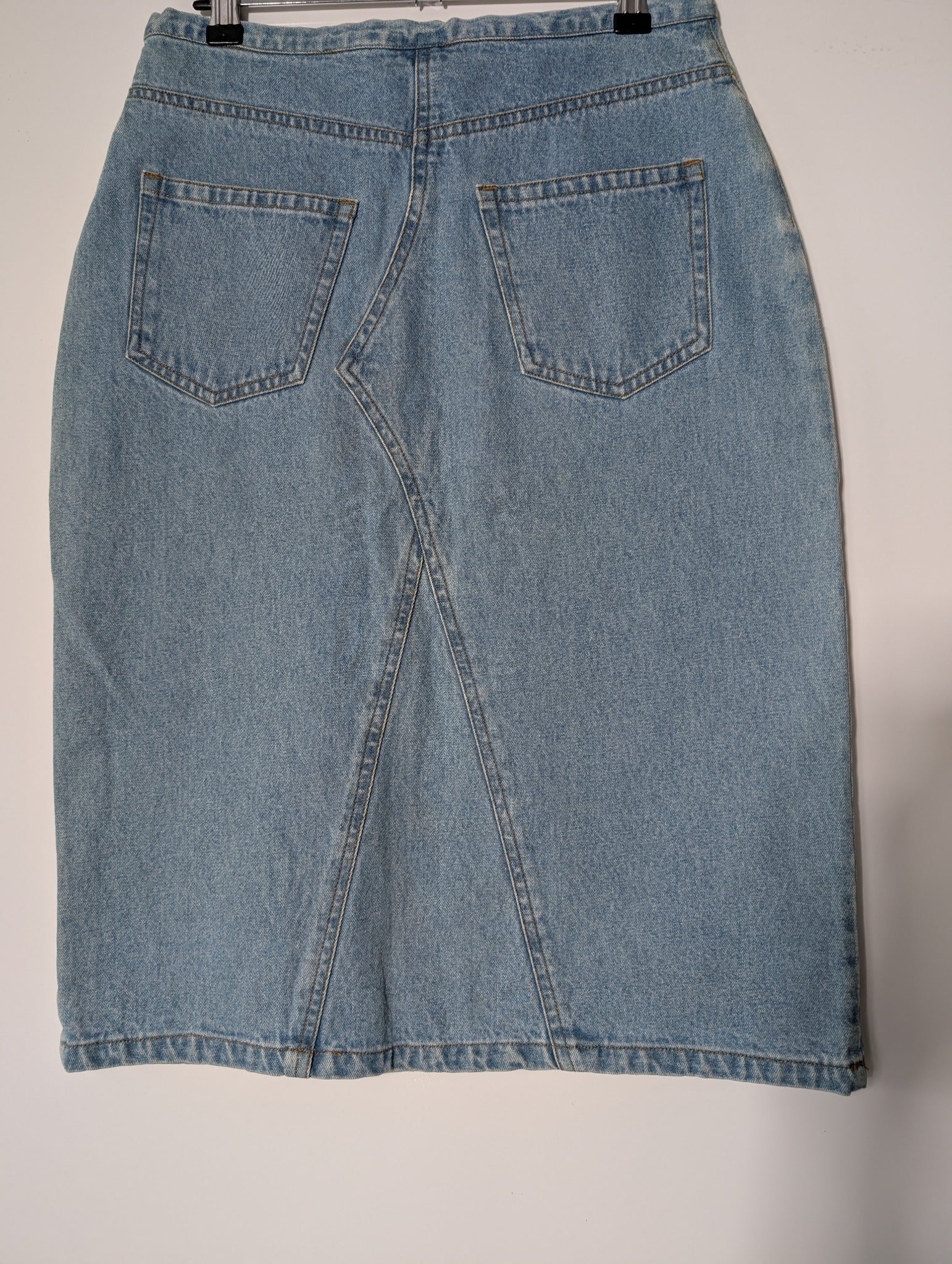 Hot Buttered Vintage Denim Skirt Light Wash Size 8 - Image 5