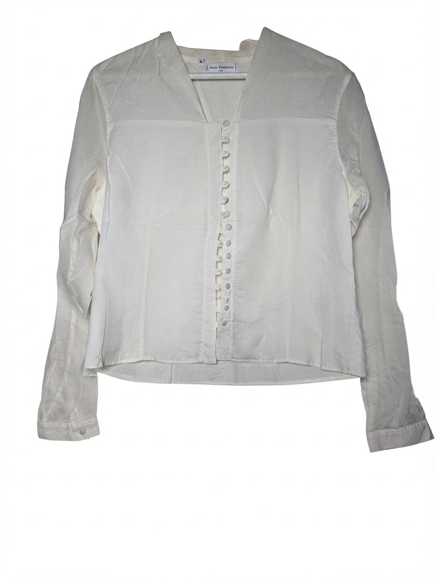 Anne Fontaine Button-Down Blouse White Size 4 - Image 1