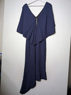 Ginger & Smart Asymmetrical Cape Dress Navy Blue Size:8 - Image 4