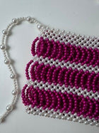 Shrimps Antonia Beaded Bag Pink and White Pearl Effect - Image 9