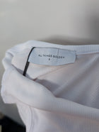 All Things Golden Ribbed Scoop Neck Bodysuit White Size S - Image 6