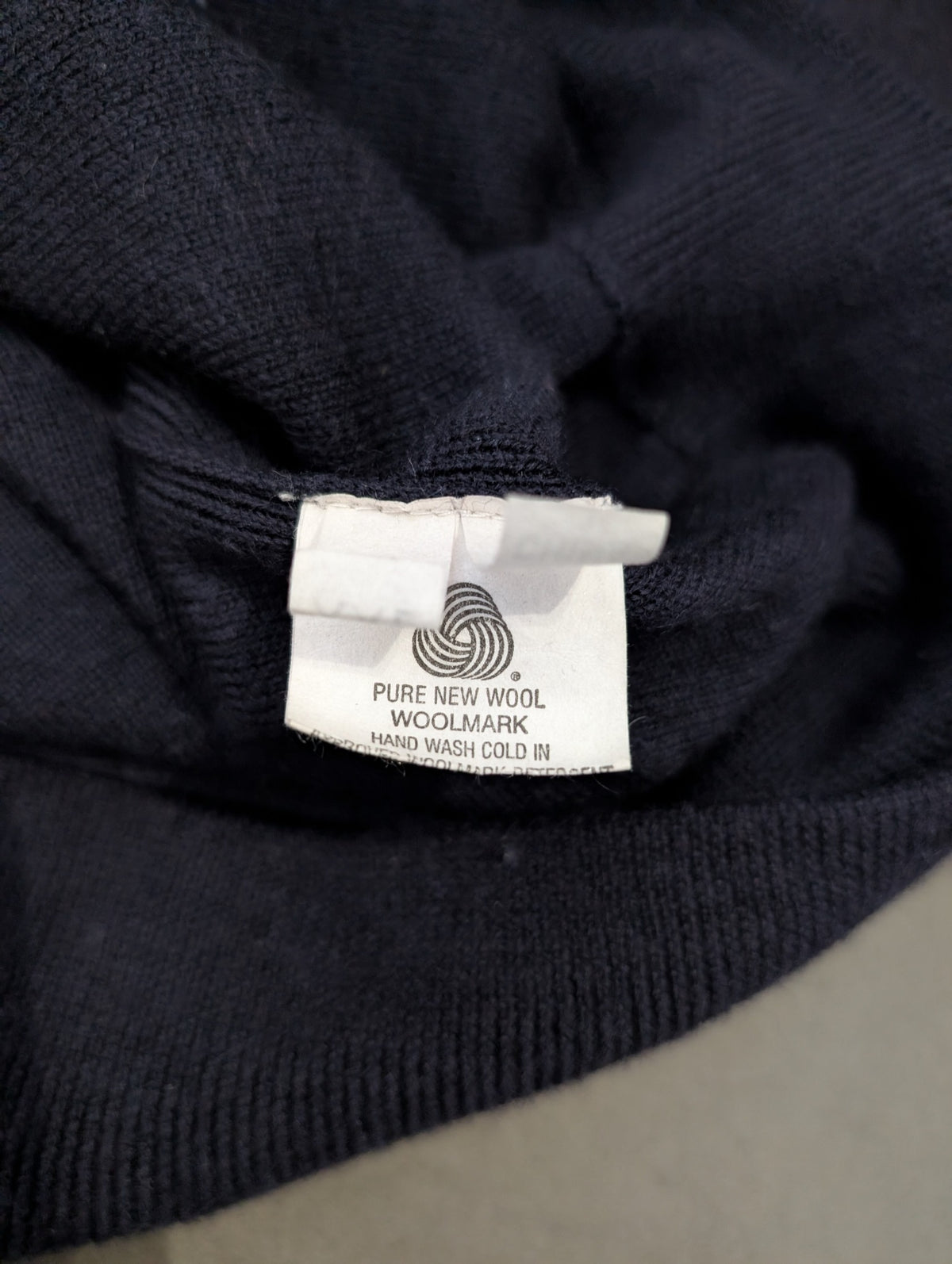 Sovrano Vintage Quarter-Zip Wool Sweater Navy 2XL - Image 4