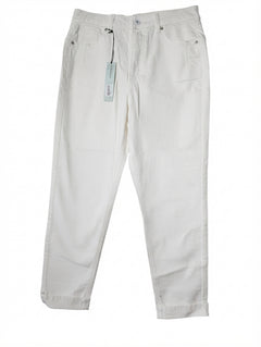River Island High Waisted Mom Jeans White UK 14R - Image 1
