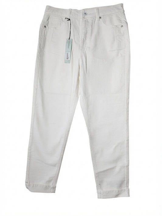 River Island High Waisted Mom Jeans White UK 14R - Image 1