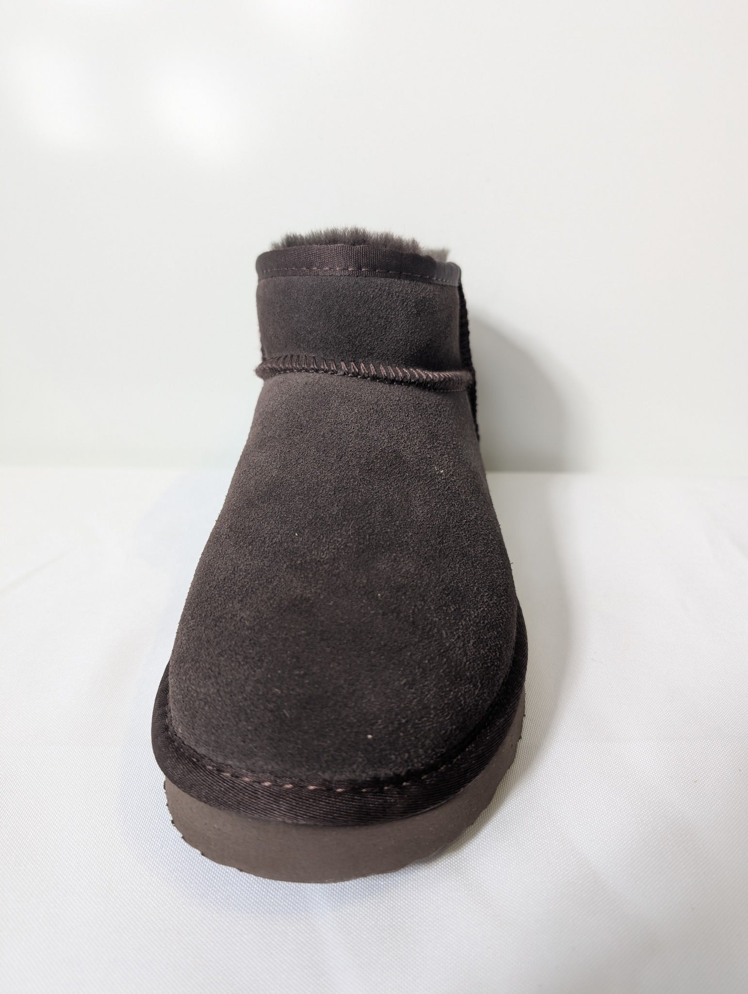 Hush Ankle Boots Grey Suede-Effect Faux Fur Lined - Image 5
