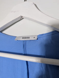 Sheike Bell Sleeve Tie Front Bolero Shrug Blue Size 8 - Image 4
