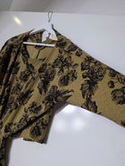 Notes du Nord Floral Cutout Midi Dress Olive Green Size 36 - Image 2