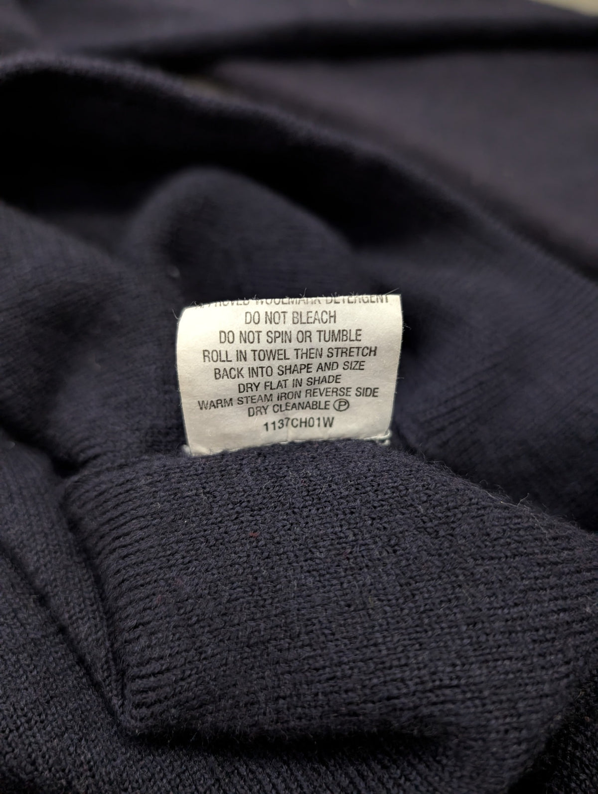 Sovrano Vintage Quarter-Zip Wool Sweater Navy 2XL - Image 5
