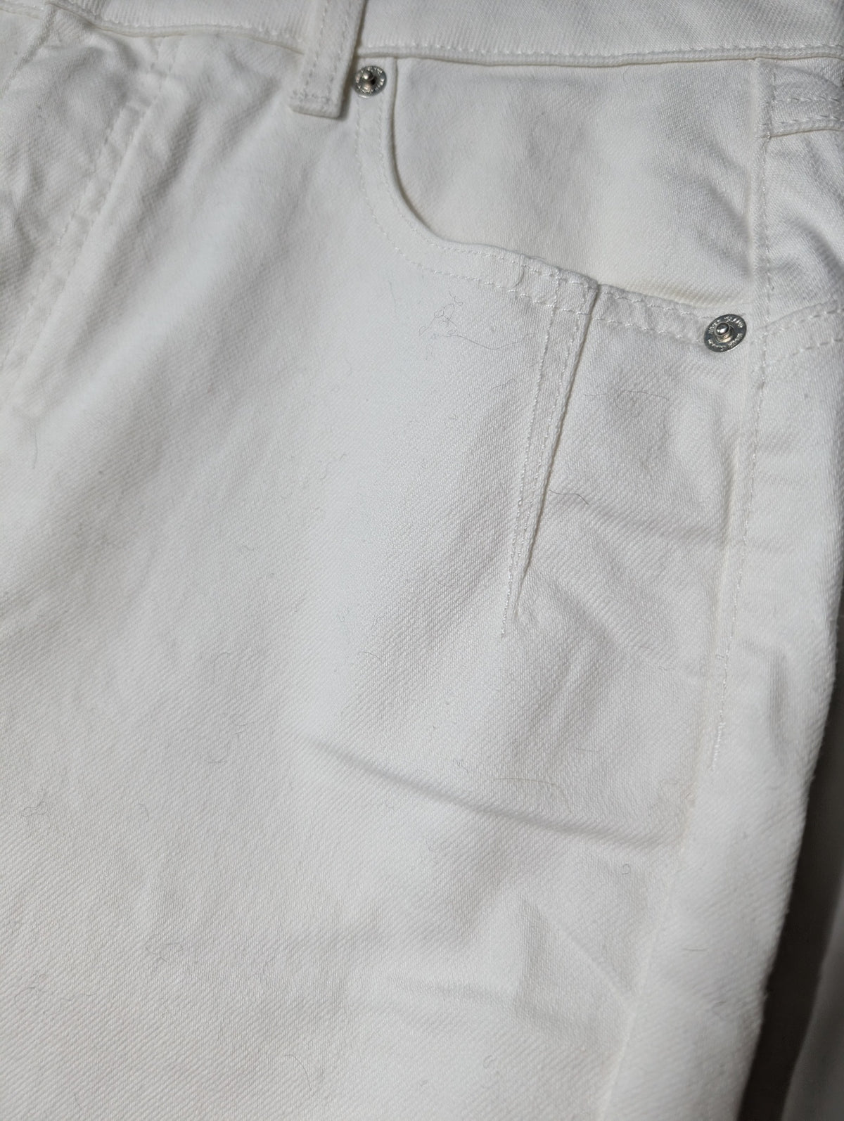River Island High Waisted Mom Jeans White UK 14R - Image 2