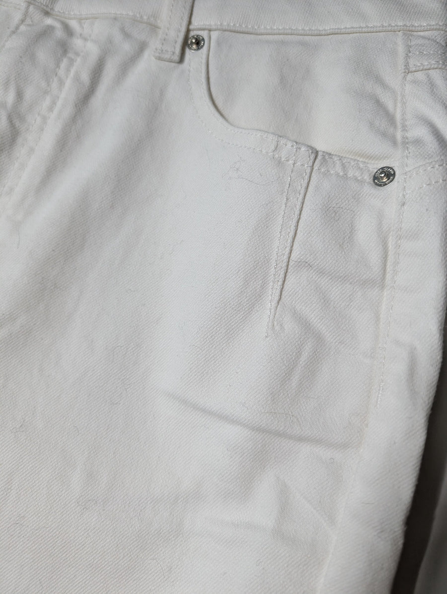 River Island High Waisted Mom Jeans White UK 14R - Image 2