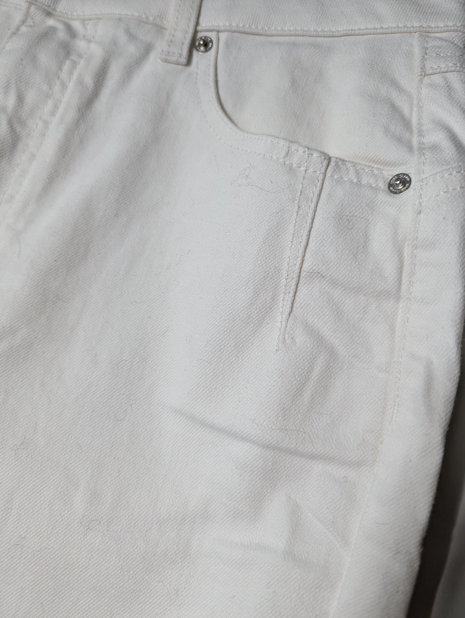 River Island High Waisted Mom Jeans White UK 14R - Image 2