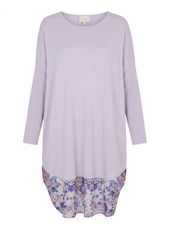 Camilla Australia Lavender Knit & Silk Floral Embellished Tunic - OS - Image 1