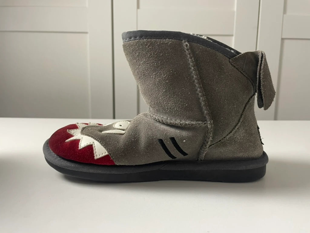 UGG Kids Grey Suede Shark Face Boots - Image 1
