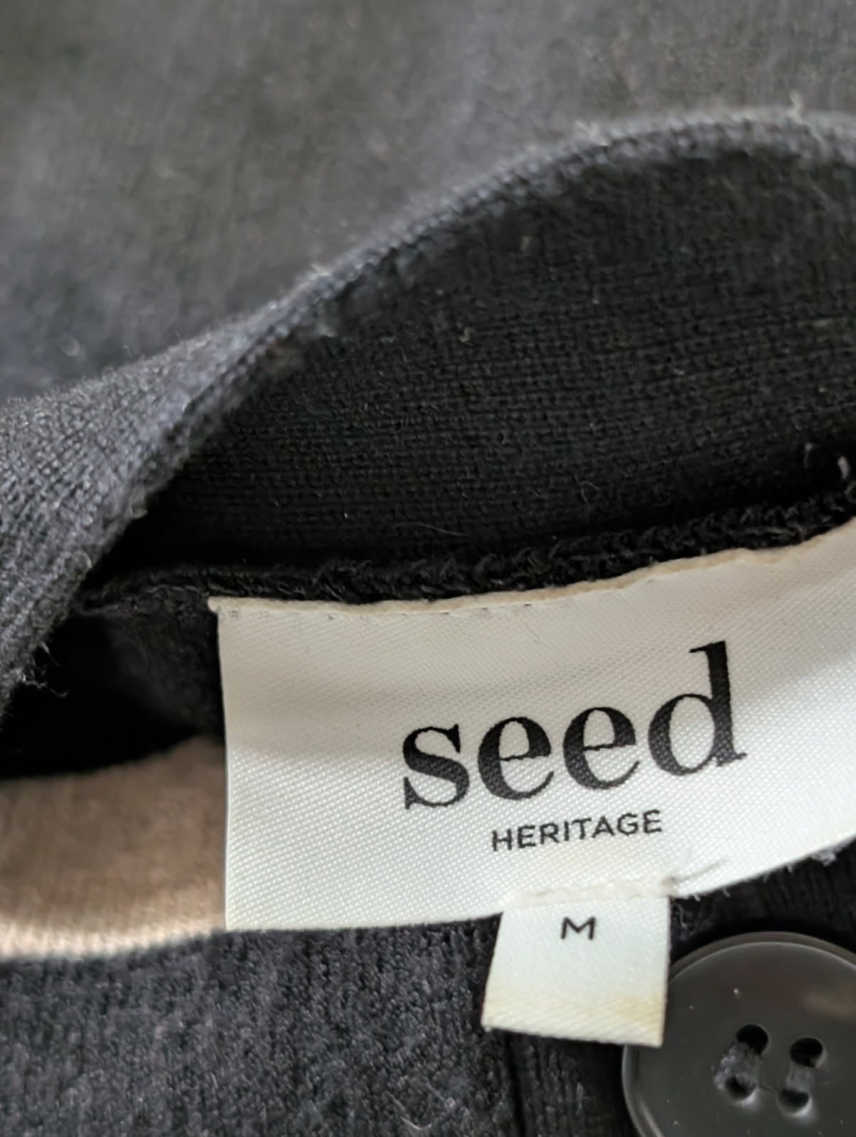 Seed Heritage V-Neck Cardigan - Black and Tan Striped Women's Size M - Image 3