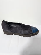 Carucci Roma Suede and Patent Leather Cap-Toe Loafers Black Blue EU 38 - Image 3