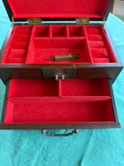 Vintage Chinese Rosewood Jewelry Box Shou Symbol Brass Hardware - Image 3