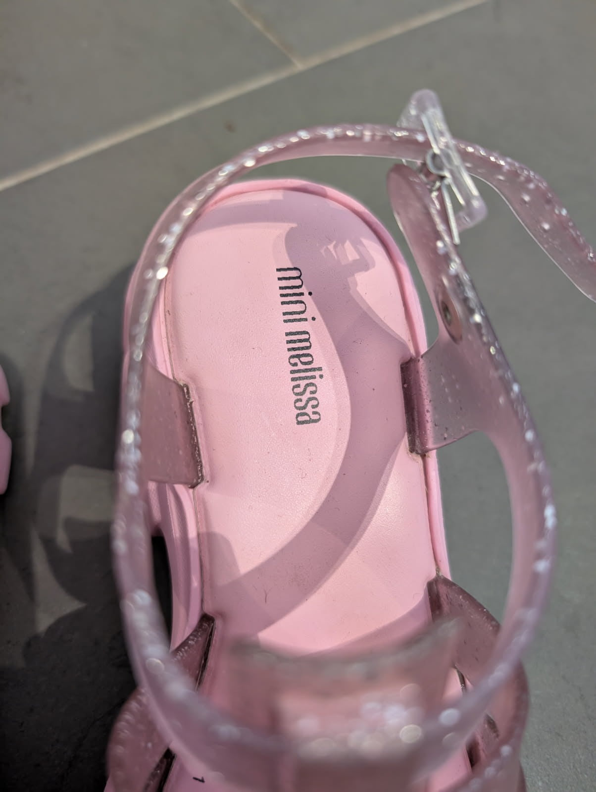 Mini Melissa Glitter Jelly Sandals - Pink Kids Size US 2 - Image 3