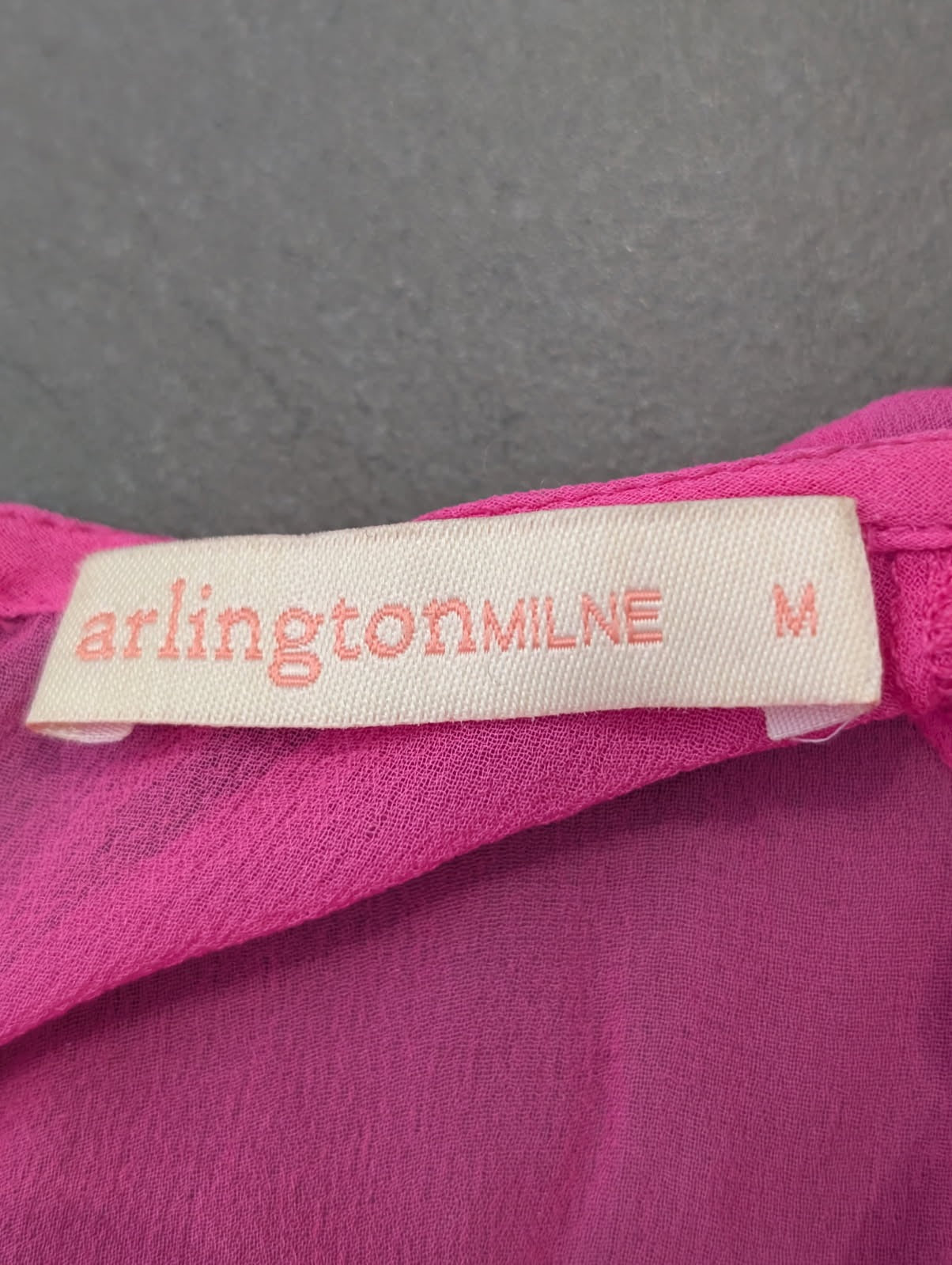 Arlington Milne Hot Pink Sheer Silk Blouse - Size M - Image 4