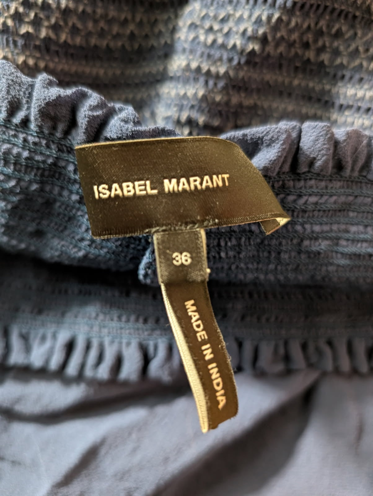 Isabel Marant Blue Smocked Strapless Maxi Dress - Size 36 - Image 3
