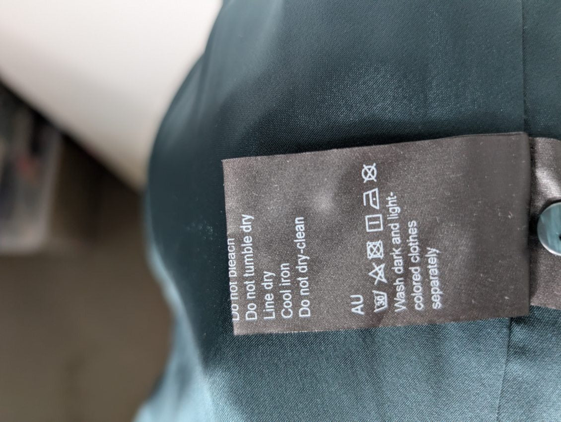Goelia Satin Blazer Teal Women's Size XL - Image 3