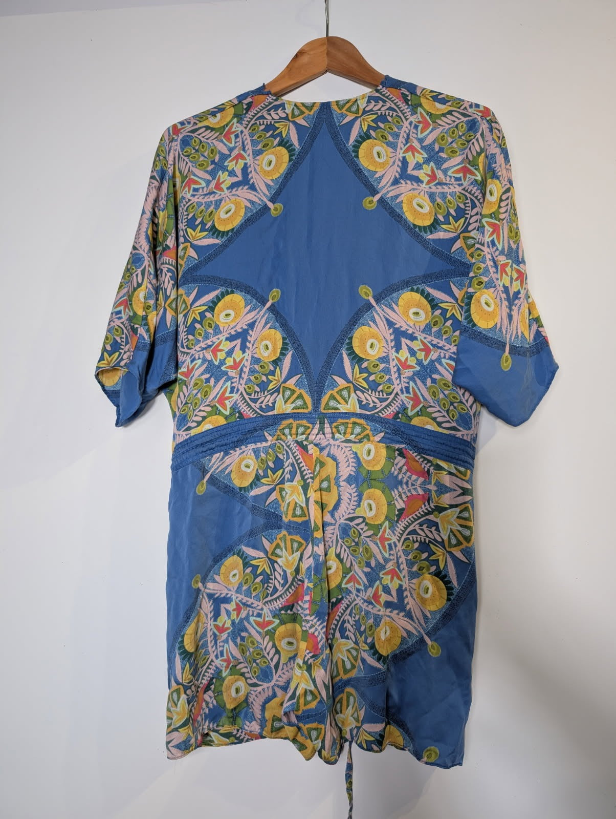 Ginger & Smart Silk Wrap Dress - Blue Floral Print - Image 3