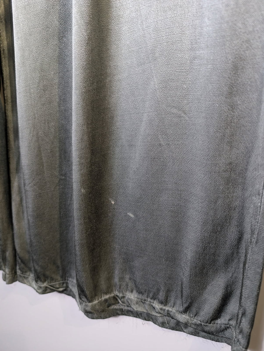 Arlequinn Paris Metallic Satin Palazzo Pants Metallic Green - Image 4