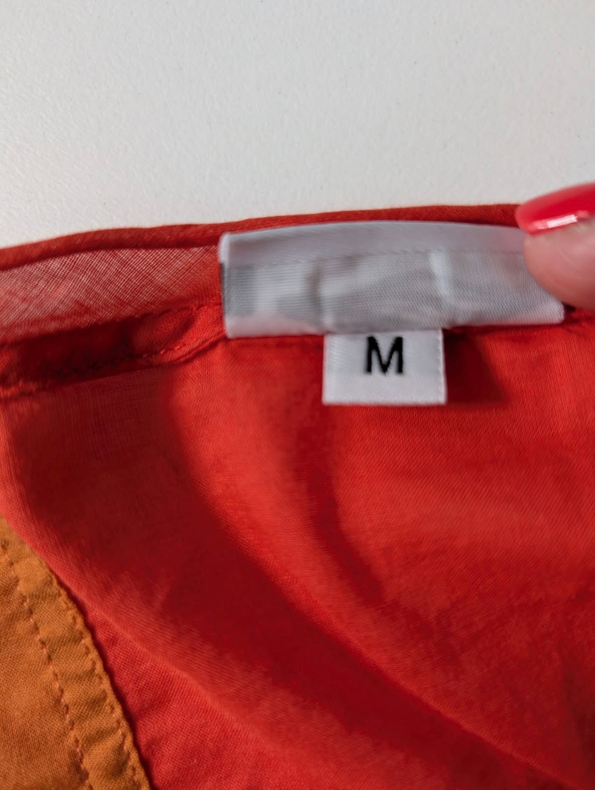 Bounce Cotton Voile Colourblock Top Red & Rust Size M - Image 4
