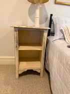 Farmhouse Open Nightstand - Rustic Distressed White Bedside Table - Image 3